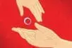 An illustration of a hand passing a ring to another hand