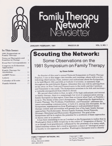 Family Therapy Network Newsletter Jan-Feb 1981