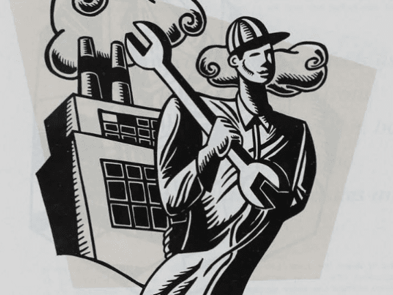 Illustration of a construction worker by Nip Rogers