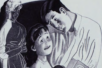 Illustration of child and parent with woman looking on