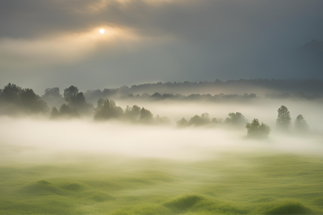 clouds on green grass
