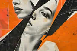 Image of a woman's face divided into shards