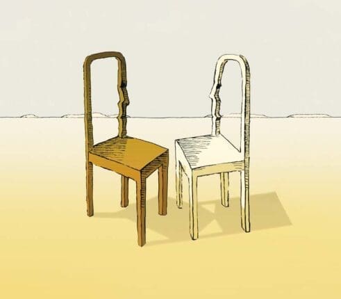 Two chairs facing each other