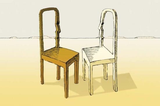 Two chairs facing each other