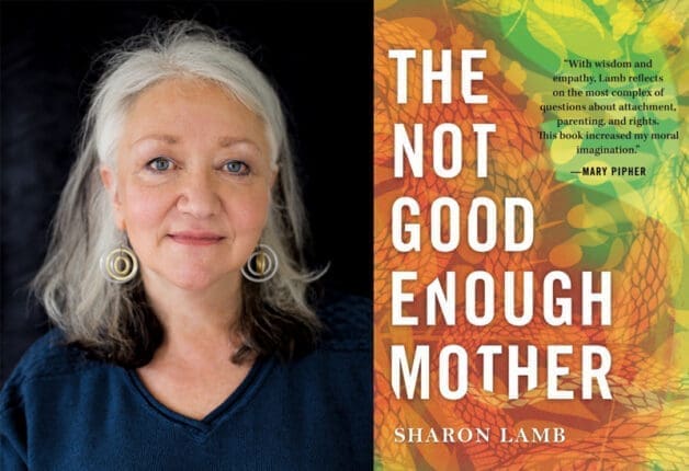 A headshot of a woman and the cover of "The Not Good Enough Mother"