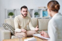 An angry client yells at his therapist