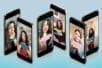 iPhones with photos of a woman on the screens