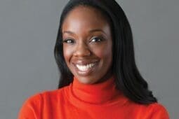 A headshot of a woman