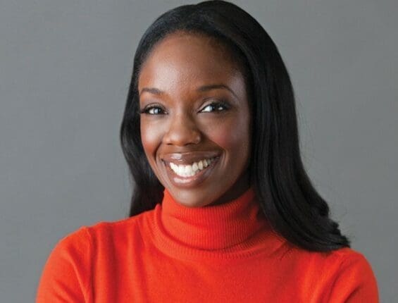 A headshot of a woman