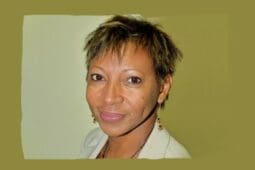 A headshot of a woman