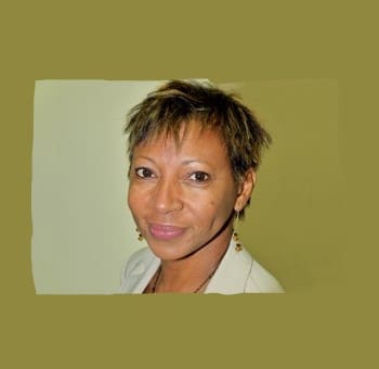A headshot of a woman