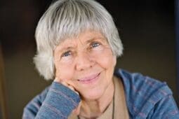 A headshot of a woman