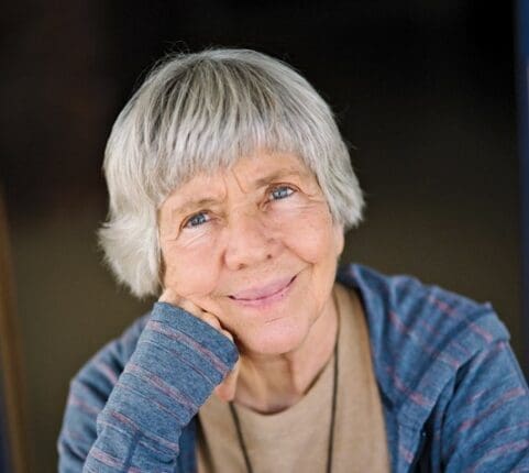 A headshot of a woman