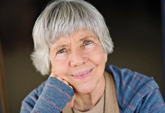 A headshot of a woman