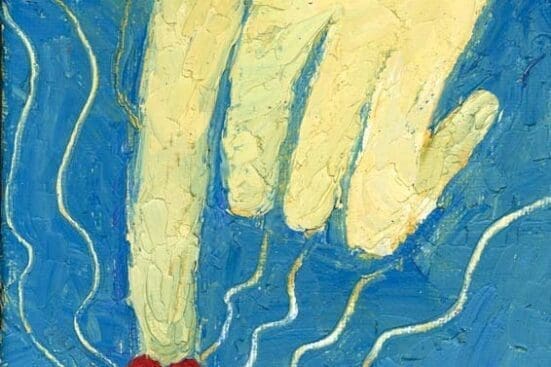 an illustration of a hand with a heart on its finger