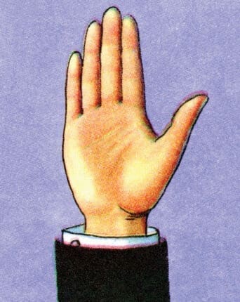 An illustration of an outstretched hand