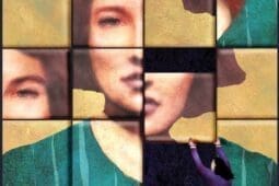 A face broken up into a grid of squares