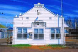 A small town hall building