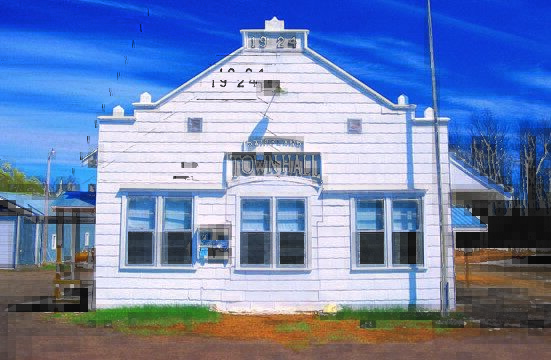 A small town hall building