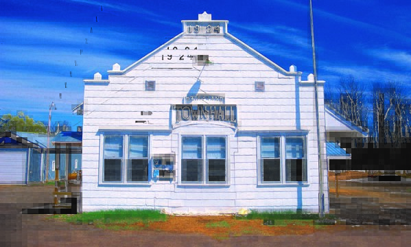 A small town hall building