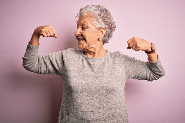 Elderly woman strong