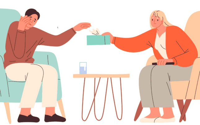 Handing Tissue Box Illustration