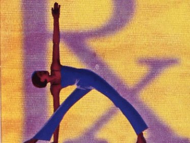 A woman doing yoga