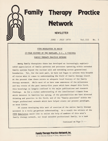 Family Therapy Practice Network: June/July 1979